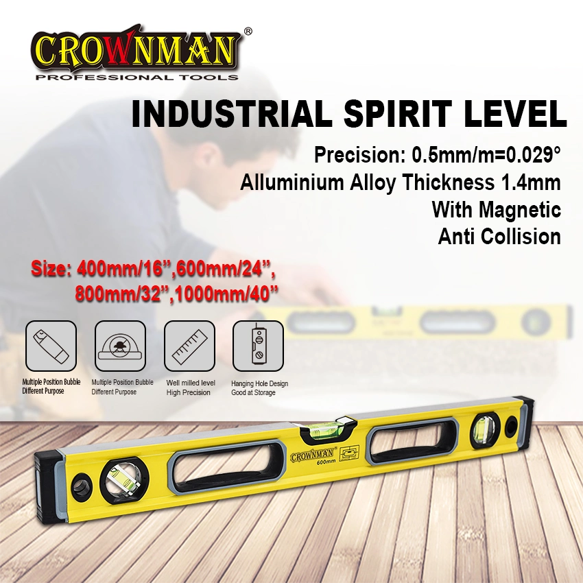 Crownman Measuring Tools, 16"/24"/32"/40" High Precision Aluminium Levels with Strong Magnetic