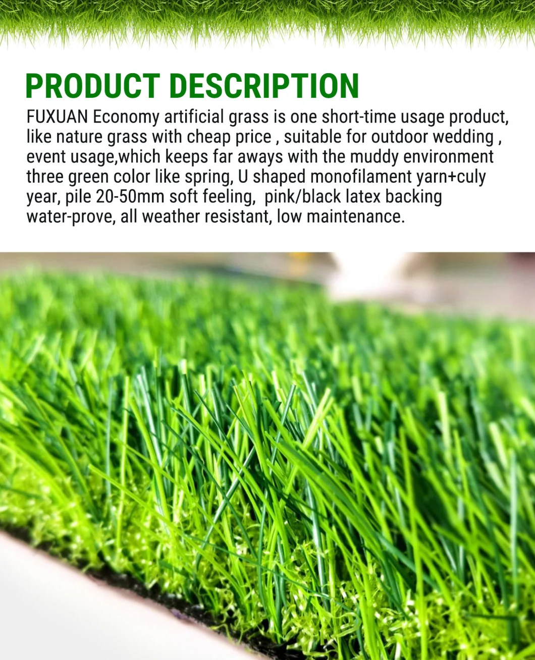 Customized Size Artificial Grass Turf Indoor Outdoor Garden Lawn Landscape Balcony Synthetic Turf Mat